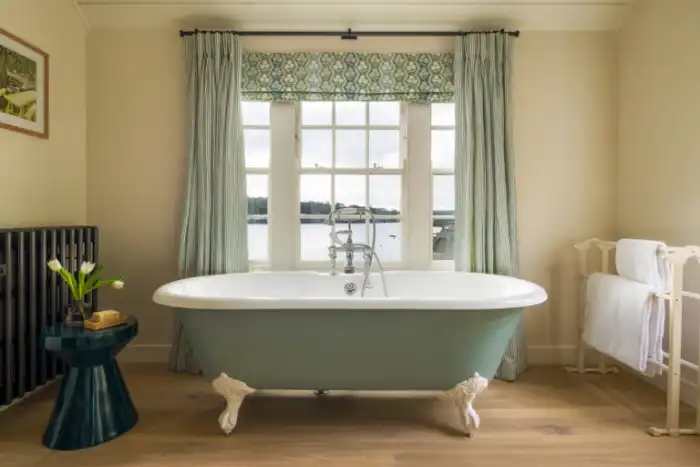 rolltop bath in luxury Falmouth cottage